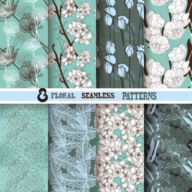 Seamless patterns stock illustration