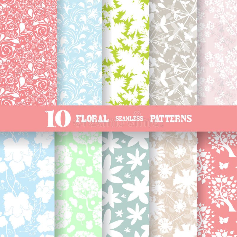 Seamless patterns set stock illustration