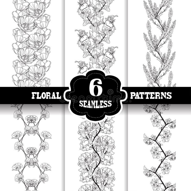 Seamless patterns set royalty free illustration
