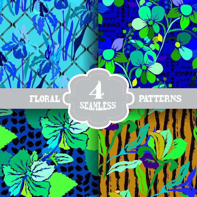 Seamless patterns set stock illustration