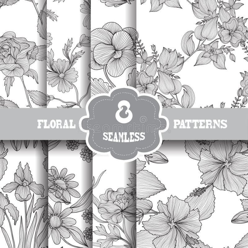 Seamless patterns set royalty free illustration