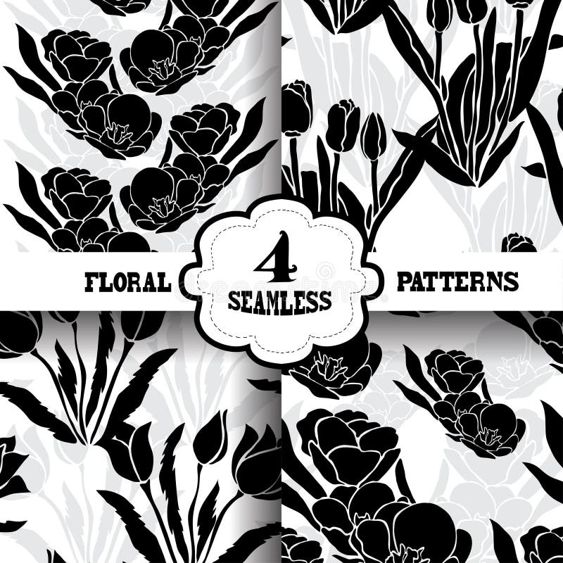 Seamless patterns set stock illustration