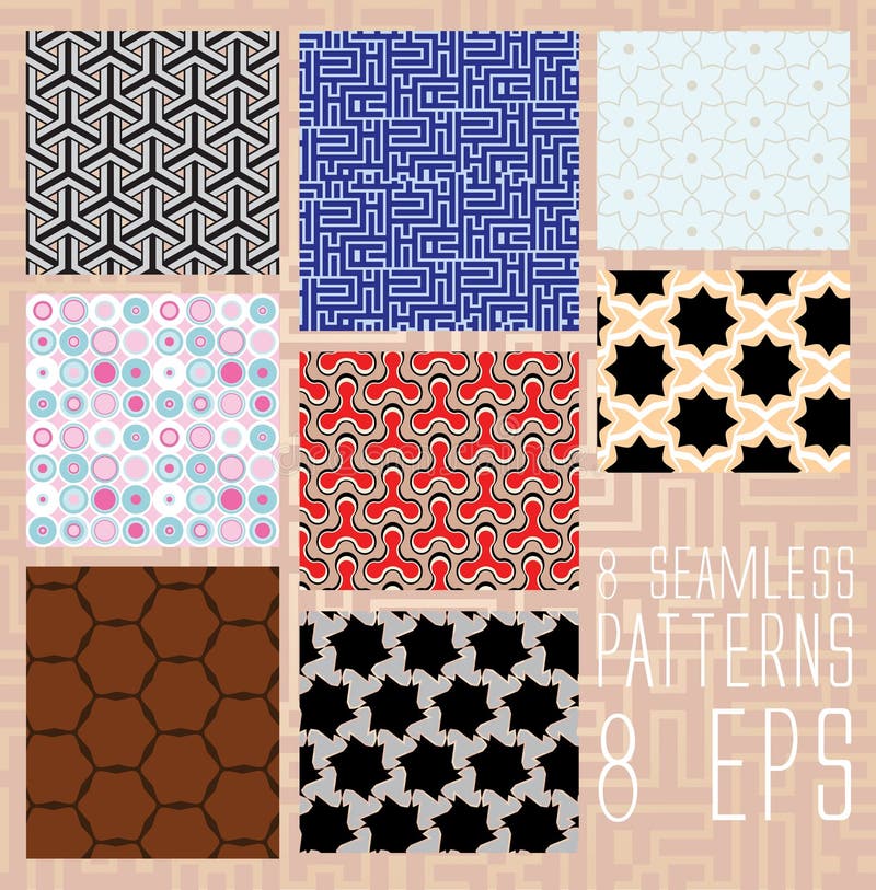 Seamless patterns set stock illustration. Illustration of background ...