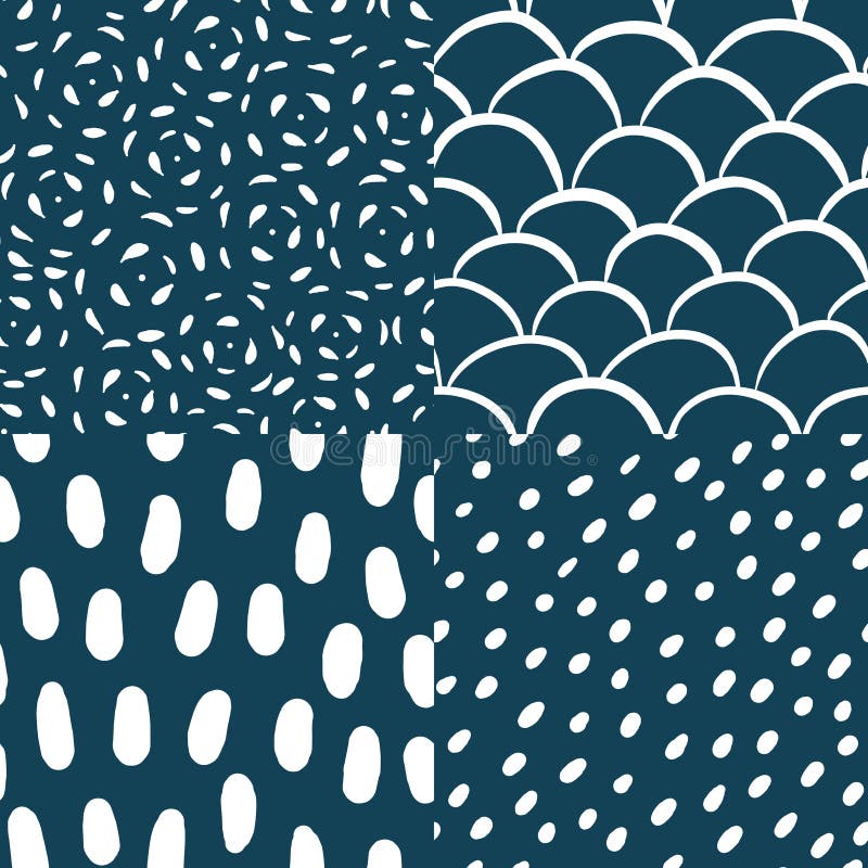 Seamless patterns set in scandinavian style. Abstract patterns for print on wallpaper, gift paper, textile, paper. Two royalty free illustration Seamless patterns set in scandinavian style. Abstract patterns for print on wallpaper, gift paper, textile, paper. Two royalty free illustration