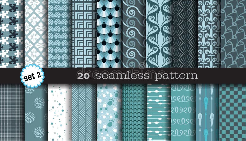 20 Seamless Patterns vector illustration