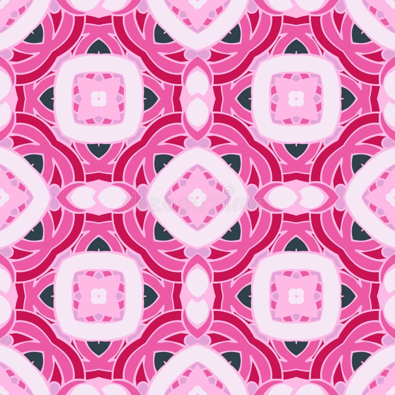 Seamless Pink Abstract Tiled Vector Pattern Stock Vector Illustration