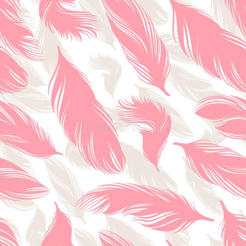 Seamless Pink Feather Pattern Stock Vector Illustration of ornament
