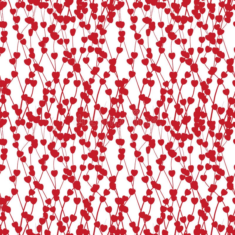 Seamless print with bunch of hearts