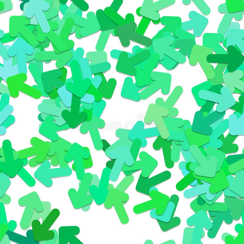 Seamless random arrow pattern background - vector design from green toned rotated rounded arrows royalty free illustration