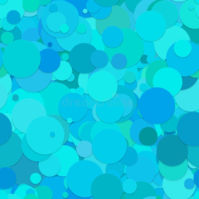 Seamless random dot background pattern - vector graphic from circles in cyan tones stock illustration