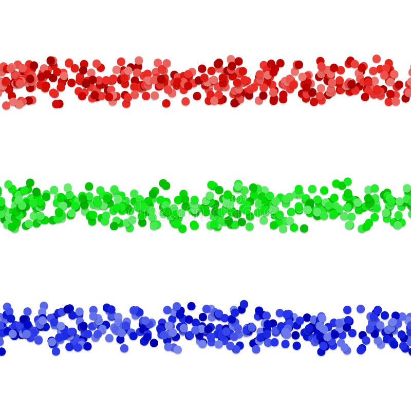 Seamless random dot pattern paragraph divider line design set - vector graphic elements from colored circles vector illustration