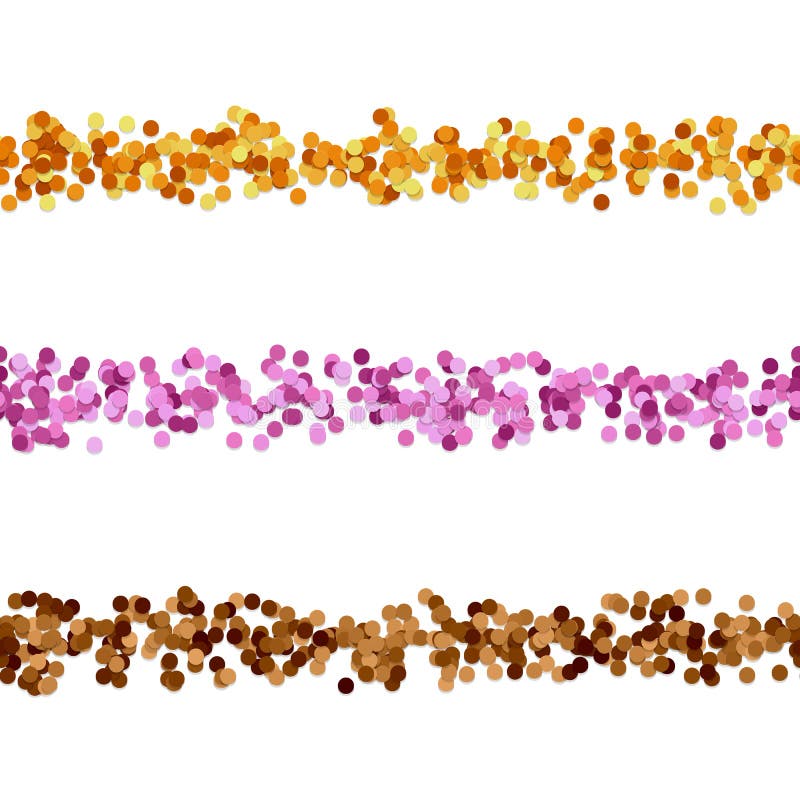 Seamless random dot pattern paragraph divider line set - vector graphic elements from colored circles vector illustration