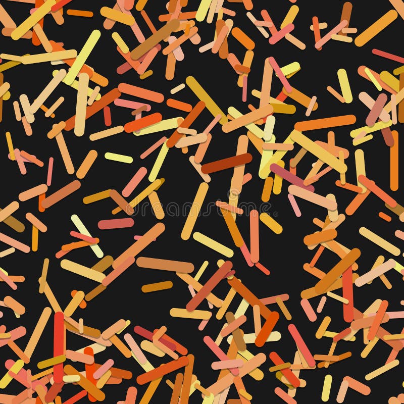 Seamless random rotated stripe background pattern - vector illustration from orange rounded lines on black background royalty free illustration