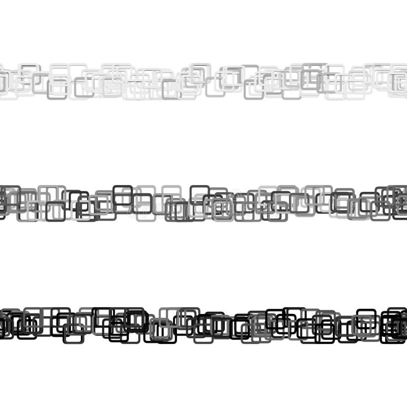Seamless random square pattern paragraph separator line design set - vector graphic elements from rounded squares vector illustration