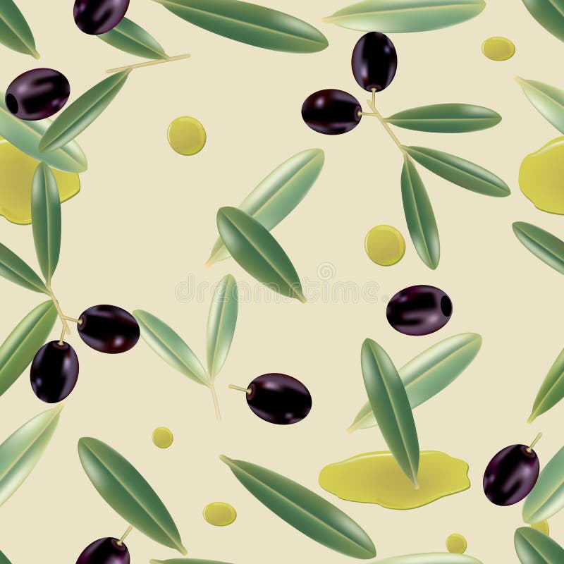 Seamless realistic olive oil background royalty free illustration