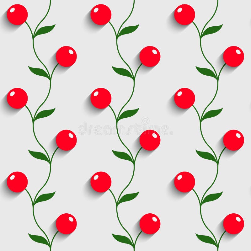 Seamless Red Berry Background. Vector Floral Pattern vector illustration Seamless Red Berry Background. Vector Floral Pattern vector illustration