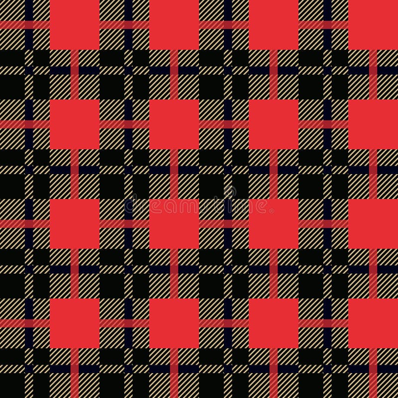 Seamless red and black buffalo plaid pattern. Checkered fabric texture background.