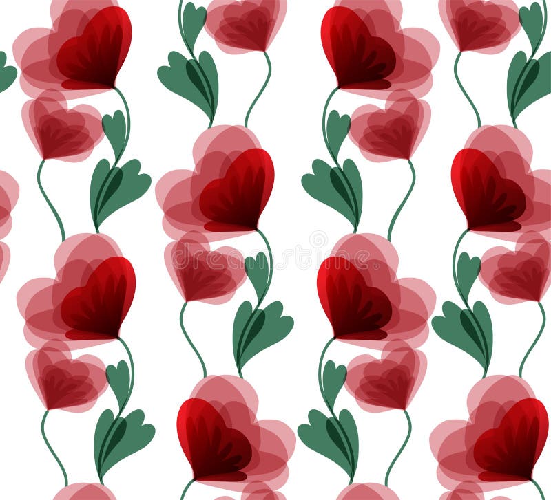 Seamless red flowers