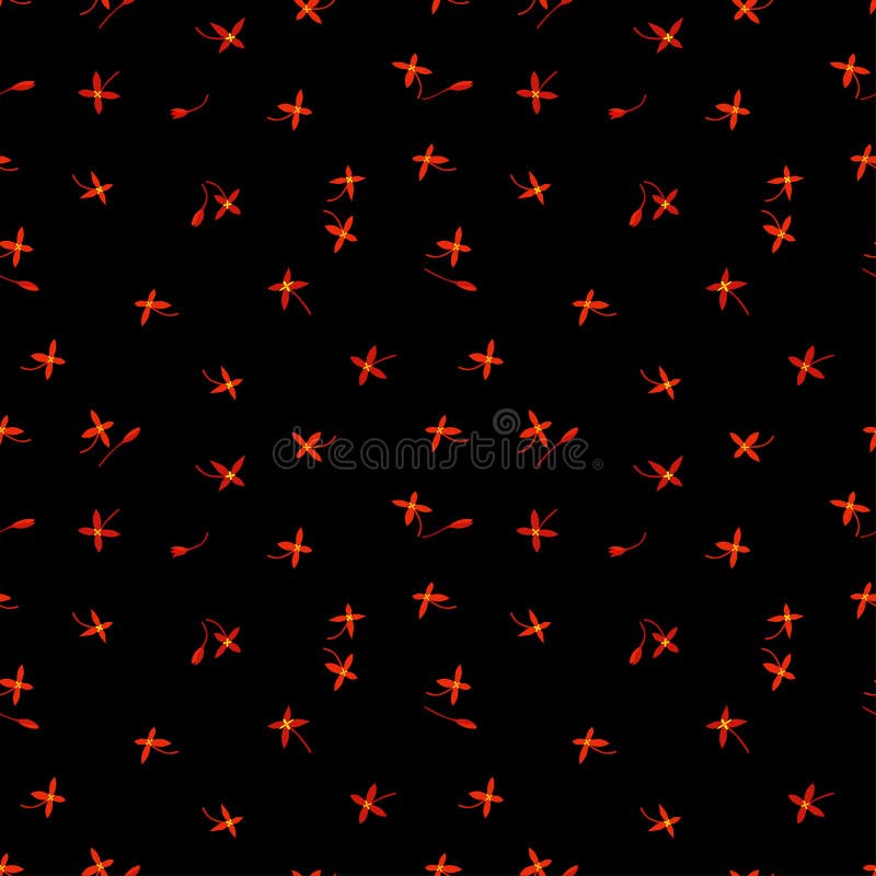 Seamless repeating pattern with little red flowers on dark background stock illustration Seamless repeating pattern with little red flowers on dark background stock illustration