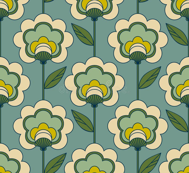 Seamless retro floral pattern