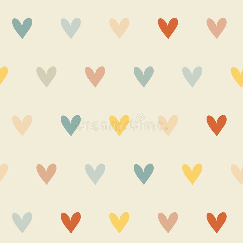 Seamless retro pattern with hearts