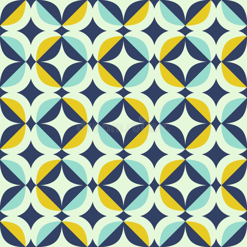 Model retro fără sudură în stil scandinav cu elemente geometrice royalty free illustration