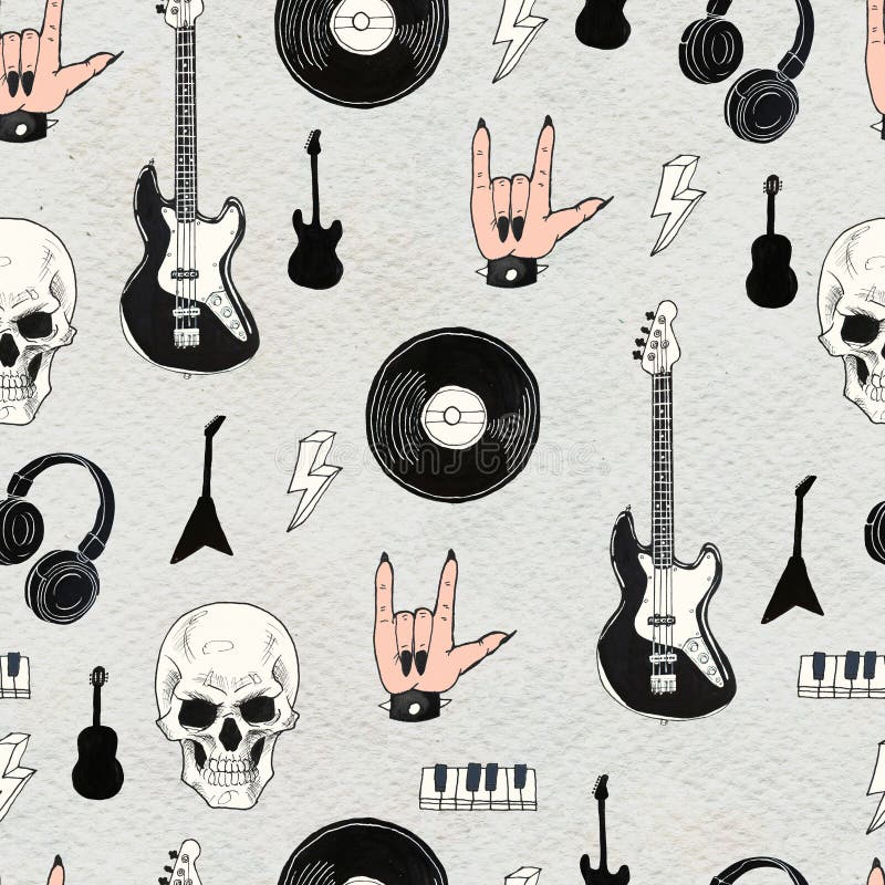 Seamless Rock background. Abstract music modern pattern. stock illustration Seamless Rock background. Abstract music modern pattern. stock illustration