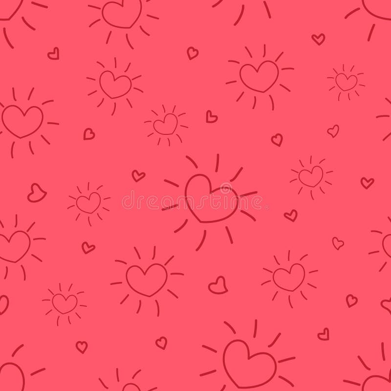 Seamless romantic pattern red hearts royalty free illustration