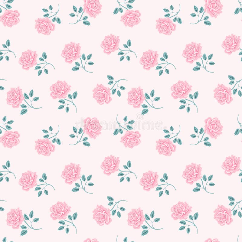 Seamless roses pattern. Vintage floral background.