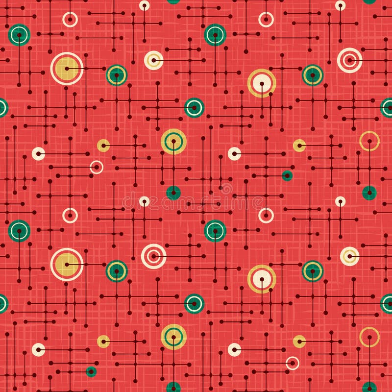 Holiday seamless retro pattern in red and green