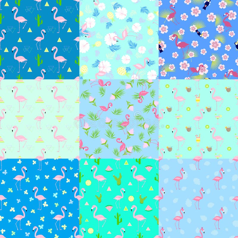 seamless set för nio modeller royaltyfri illustrationer seamless set för nio modeller royaltyfri illustrationer