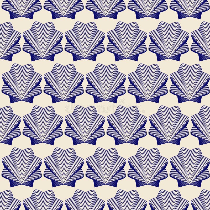 Seamless shells background vector illustration