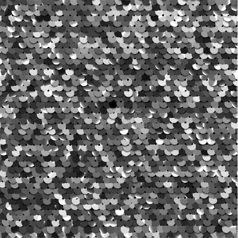 Seamless Silver Texture Of Fabric With Sequins Stock Illustration