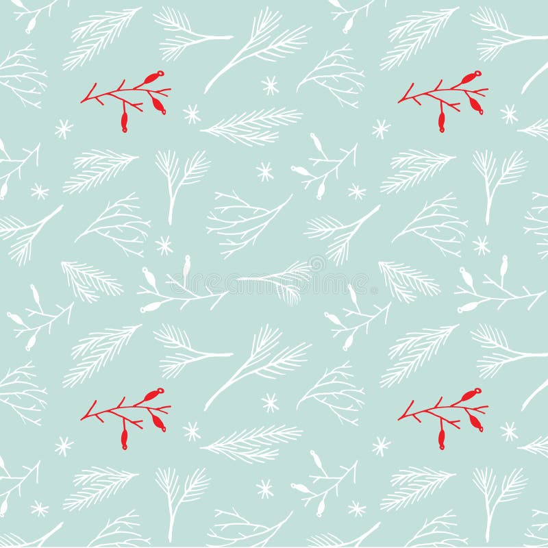 Seamless simple vector graphics pattern. Tile Christmas background with holiday decorations.