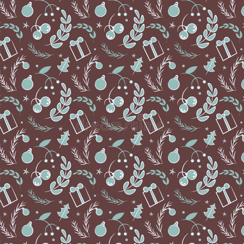 Seamless simple vector graphics pattern. Tile Christmas background stock illustration