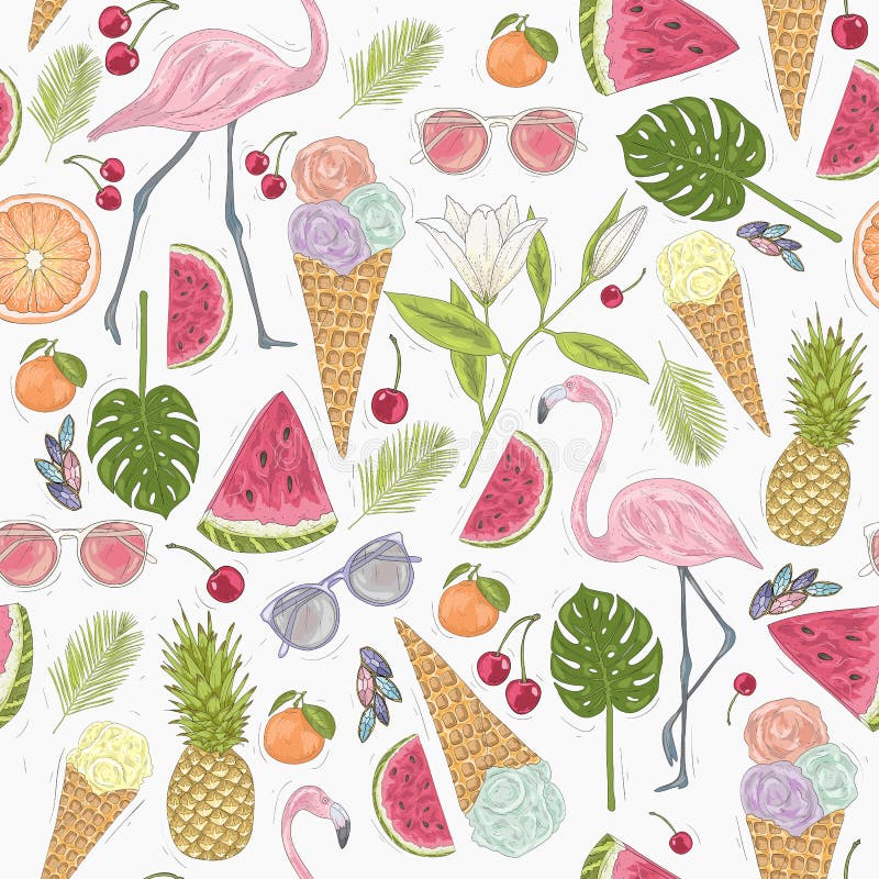 seamless sommar för modell royaltyfri illustrationer seamless sommar för modell royaltyfri illustrationer