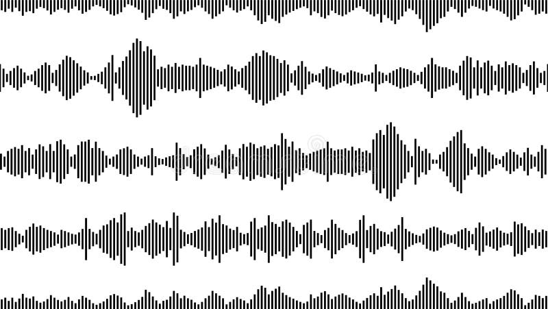 seamless sound waveform pattern for music player, podcasts, video editor, voise message in social media chats, voice