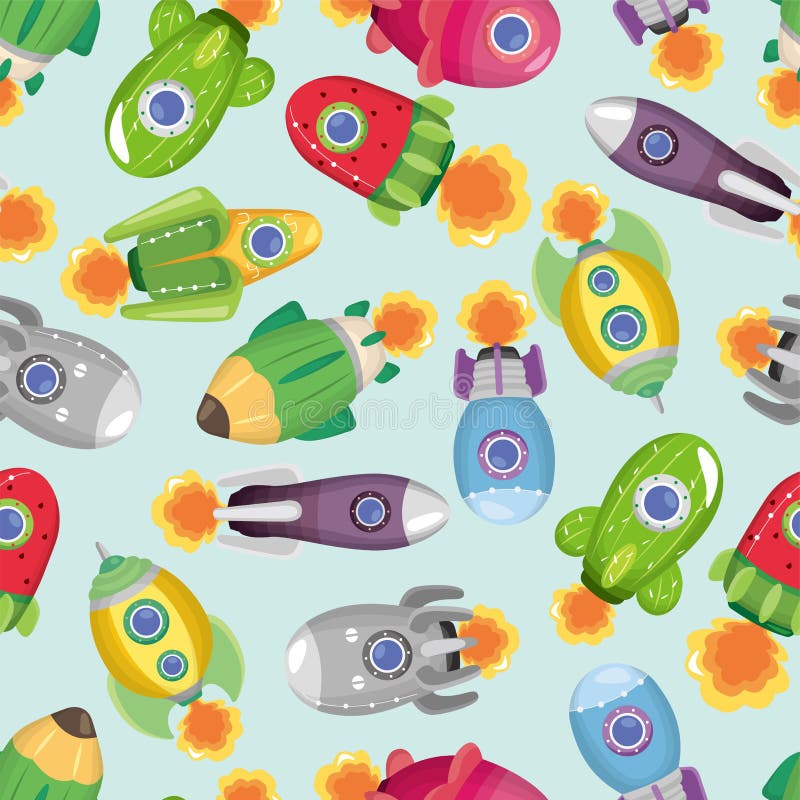 Seamless spaceship pattern