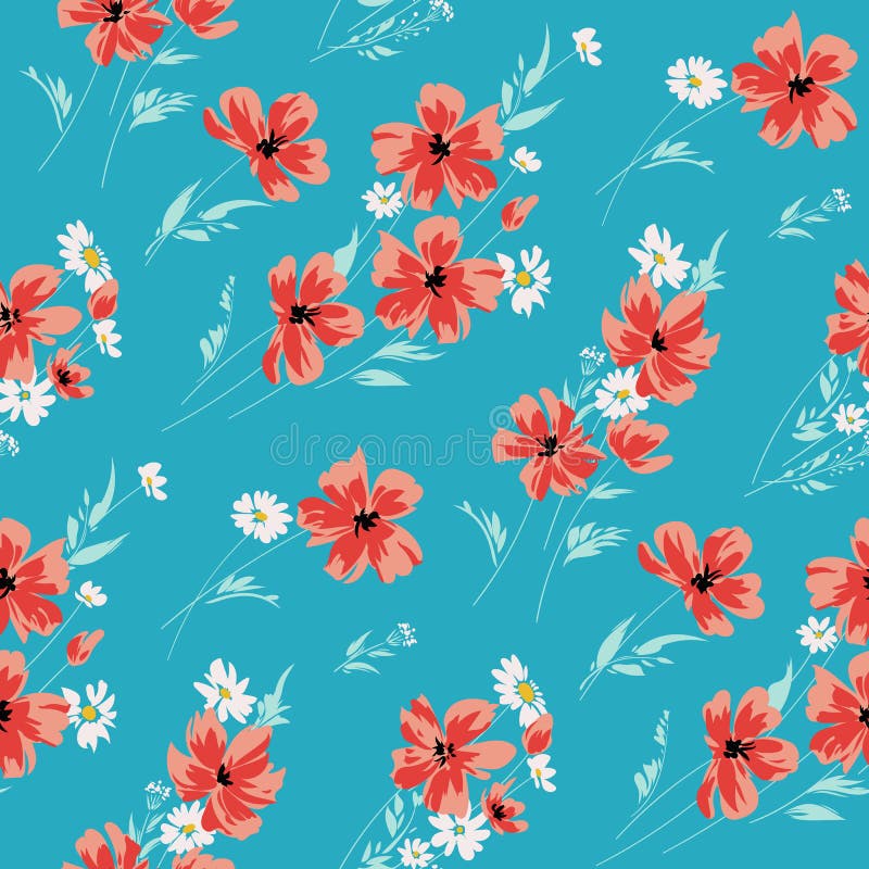 Seamless Spring Floral Pattern 1 Stock Vector Illustration of cute