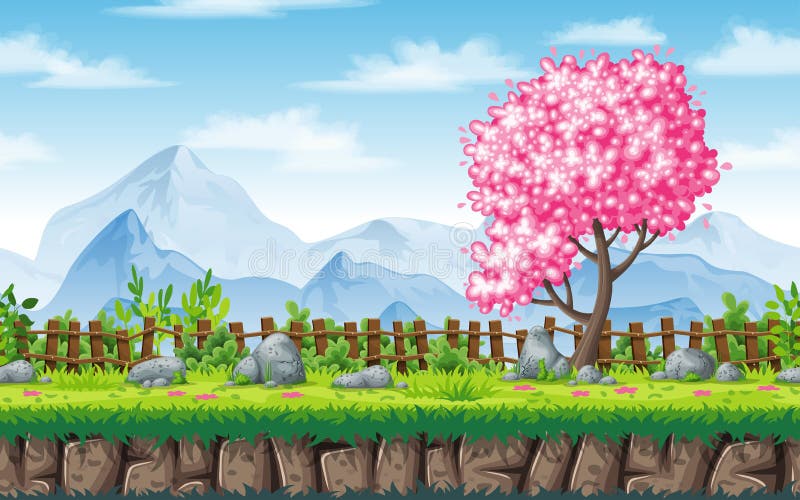 Seamless spring nature background stock illustration