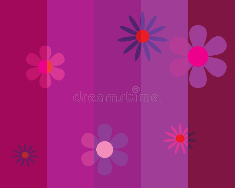 Seamless striped background with flowers