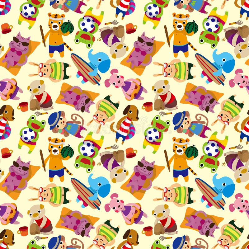 Seamless summer animal pattern