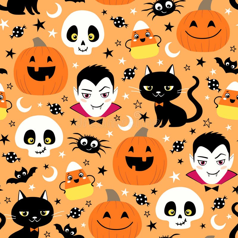 Halloween Set of Cute Funny Ghosts Stock Vector - Illustration of smile ...