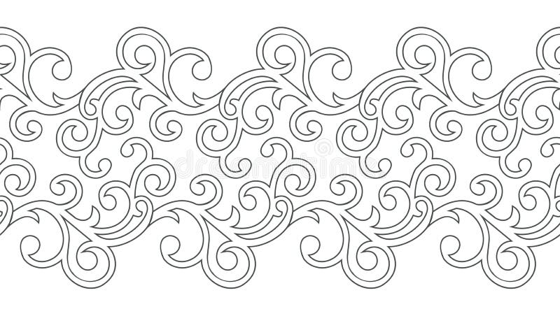 Seamless swirly black and white border design