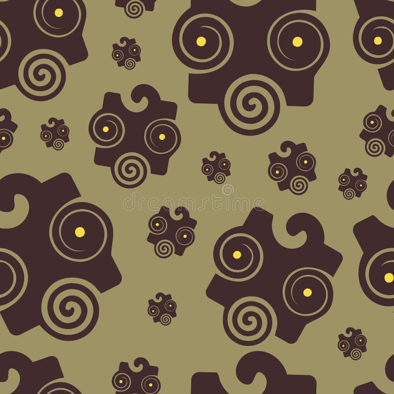 Seamless Texture with an Abstract Mask Stock Vector Illustration of