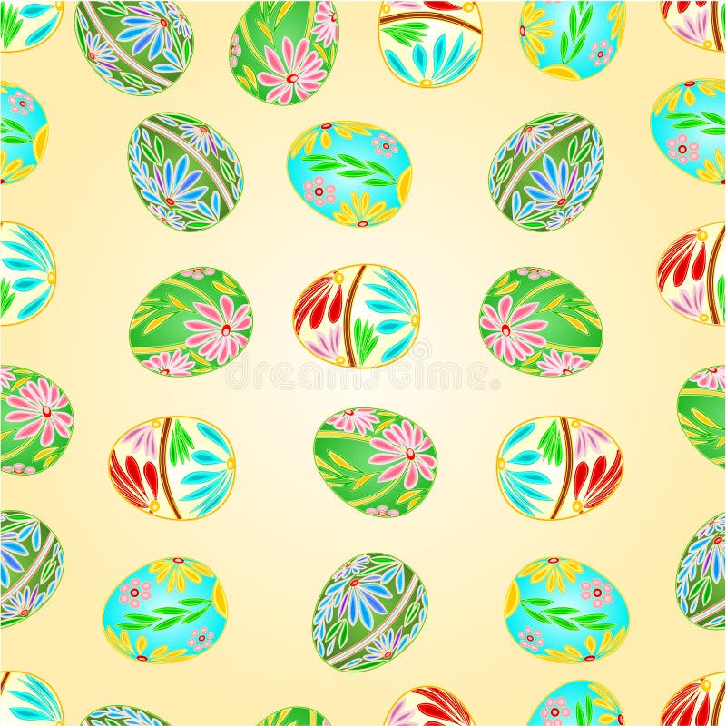 Seamless texture Easter eggs floral pattern vector illustration