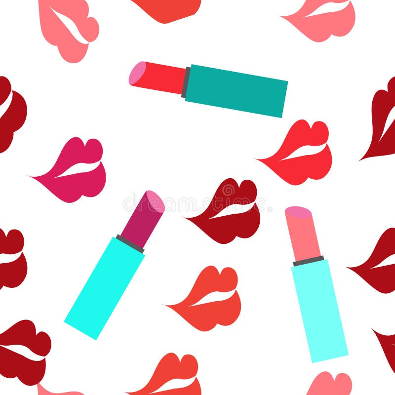 Seamless texture with a lot of color lips prints