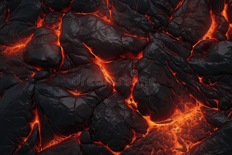 Volcanic Rock As Formed Lava with Rough and Solid Stones Vector Set