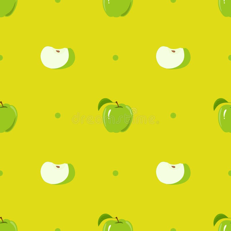 Seamless Texture with a Pattern of Green Apples Stock Vector ...