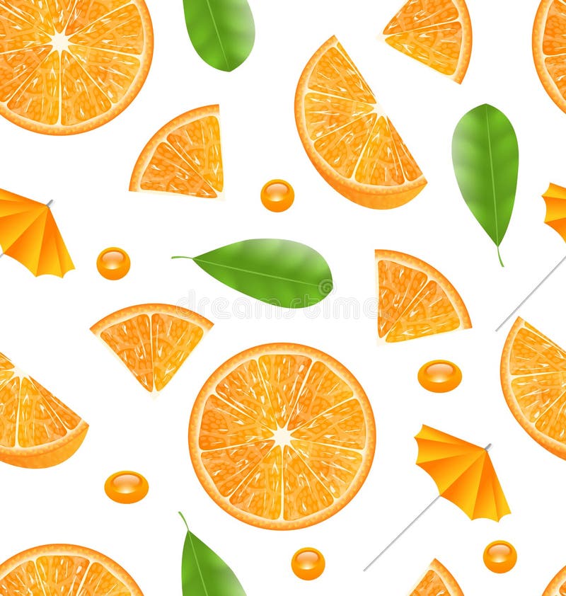 Seamless Texture with Slices of Oranges